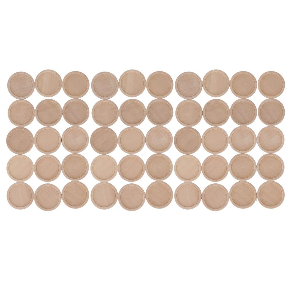 9763 50pcs Round Wood Pendant Trays,Wooden Necklace Pendant Setting